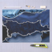 Papier Mousseline Bleu et Faux Parties scintillant en argent Agate e (Artisanat)