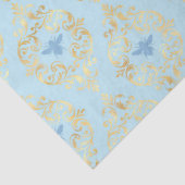 Papier Mousseline Bleu et Gold Bees Series Conception #5 (Détail)