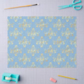 Papier Mousseline Bleu et Gold Bees Series Conception #7 (Artisanat)