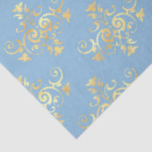Papier Mousseline Bleu et Gold Bees Series Conception #7 (Détail)