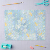 Papier Mousseline Bleu et Gold Bees Series Design #15 (Artisanat)