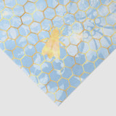 Papier Mousseline Bleu et Gold Bees Series Design #15 (Détail)
