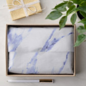 Papier Mousseline Bleu et Marbre blanc (Cadeau)