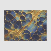 Papier Mousseline Bleu et or Abstrait Structure artistique biologiqu (Recto)