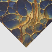 Papier Mousseline Bleu et or Abstrait Structure artistique biologiqu (Détail)