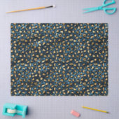 Papier Mousseline Bleu et or Leopard Series Design 1 papier de tissu (Artisanat)