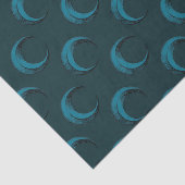 Papier Mousseline Bleu et Vert Croissant Lunes Motif Halloween (Détail)