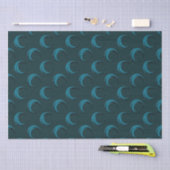 Papier Mousseline Bleu et Vert Croissant Lunes Motif Halloween (Artisanat)