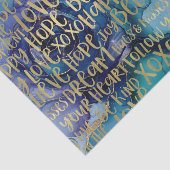 Papier Mousseline Bleu Femme Face Or Citations Inspirationnelles (Détail)