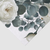 Papier Mousseline Bleu foncé et blanc Moderne Floral Mariage (Détail)