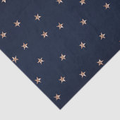 Papier Mousseline Bleu foncé et rose doré Paillettes Étoiles Starry (Détail)