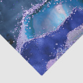 Papier Mousseline Bleu foncé et violet Parties scintillant Agate océ (Détail)