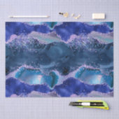 Papier Mousseline Bleu foncé et violet Parties scintillant Agate océ (Artisanat)