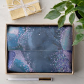 Papier Mousseline Bleu foncé et violet Parties scintillant Agate océ (Cadeau)