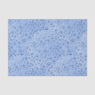 Papier Mousseline Bleu gouttelettes d'eau