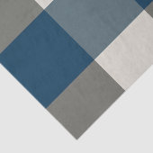 Papier Mousseline Bleu Gris Blanc Buffle Check (Détail)