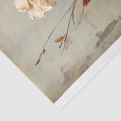 Papier Mousseline Bleu gris clair rustique, Fleurs et Vase Beige & R (Détail)