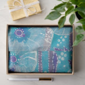 Papier Mousseline Bleu Hollyhock Malve Fleur de Malva peinture flora (Cadeau)