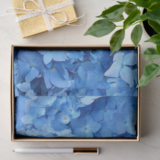 Papier Mousseline Bleu Hydrangée véritables fleurs