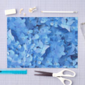 Papier Mousseline Bleu Hydrangée véritables fleurs (Artisanat)