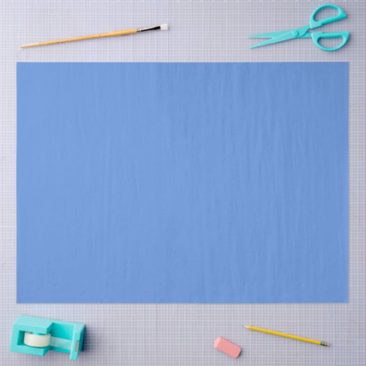 Papier Mousseline bleu indigo clair solide (Artisanat)