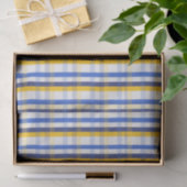 Papier Mousseline Bleu, jaune et blanc (Cadeau)