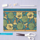 Papier Mousseline Bleu jaune Nasturtium Fleur Nouveau Motif (Artisanat)
