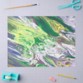 Papier Mousseline Bleu jaune violet Abstrait Découpage (Artisanat)