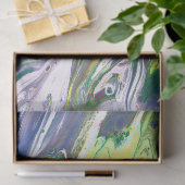 Papier Mousseline Bleu jaune violet Abstrait Découpage (Cadeau)