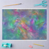 Papier Mousseline Bleu Magenta Vert Violet Orange Abstraction (Artisanat)