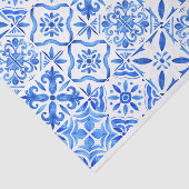 Papier Mousseline Bleu Majolica grec bleu bleu motif (Détail)