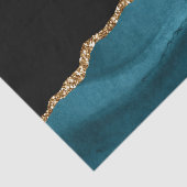 Papier Mousseline Bleu Marbre Agate Glamour Noir Golden Parties scin (Détail)