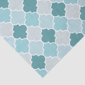 Papier Mousseline Bleu Marocain Trellis, Lattes, Quatrefoil (Détail)