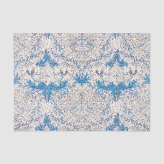 Papier Mousseline Bleu miel (par William Morris) (Recto)