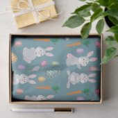 Papier Mousseline Bleu mignon lapin lapin Motif (Cadeau)