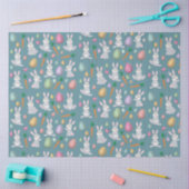 Papier Mousseline Bleu mignon lapin lapin Motif (Artisanat)