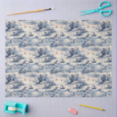 Papier Mousseline Bleu moderne Stom Océan Toile de Jouy Motif (Artisanat)