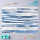 Papier Mousseline Bleu moderne tendance et Bleu blanc rayures côtièr (Artisanat)