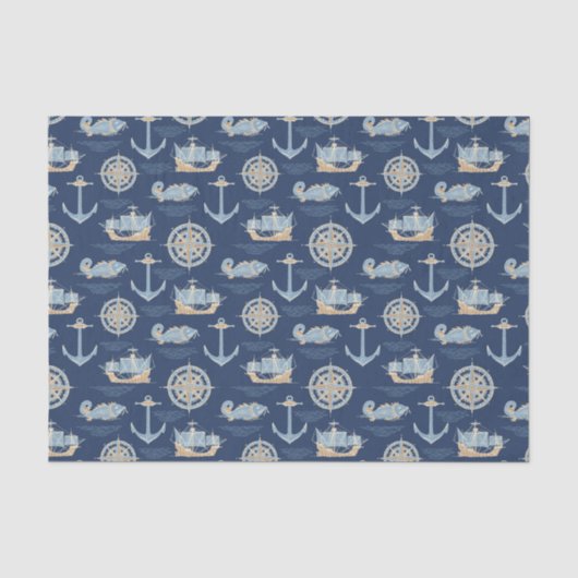 Papier Mousseline Bleu Nautique (Recto)