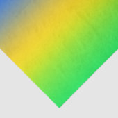 Papier Mousseline Bleu néon, jaune, dégradé vert, ombre. (Détail)