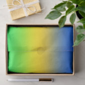 Papier Mousseline Bleu néon, jaune, dégradé vert, ombre. (Cadeau)