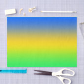 Papier Mousseline Bleu néon, jaune, dégradé vert, ombre. (Artisanat)