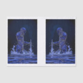 Papier Mousseline Bleu Noble Chevalier Avec Épée Découpage R&L 150 (Recto)