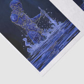 Papier Mousseline Bleu Noble Chevalier Avec Épée Découpage R&L 150 (Détail)