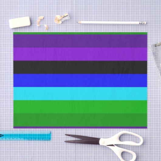 Papier Mousseline Bleu, Noir, Bleu et Vert (Artisanat)