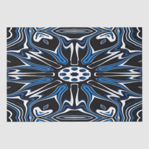 Papier Mousseline Bleu, noir et blanc Estonie Flower Art