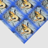 Papier Mousseline bleu noir-haired de sirène (Détail)