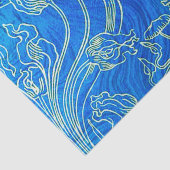 Papier Mousseline Bleu, nouveau d'art, floral, époque de belle, cru, (Détail)