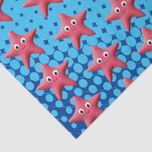 Papier Mousseline Bleu Océan Bleu d'écrevisse rose (Détail)