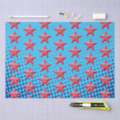 Papier Mousseline Bleu Océan Bleu d'écrevisse rose (Artisanat)